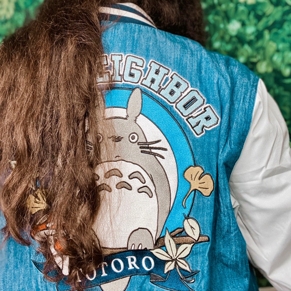 Her Universe Blue Totoro Varsity Jacket size XL